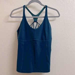 prAna Blue Strappy Razorback Athletic Tank Top - Medium